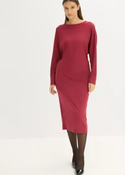 bonprix bonprix Vestido midi de cómodo Punto di Roma Ciruela Discount