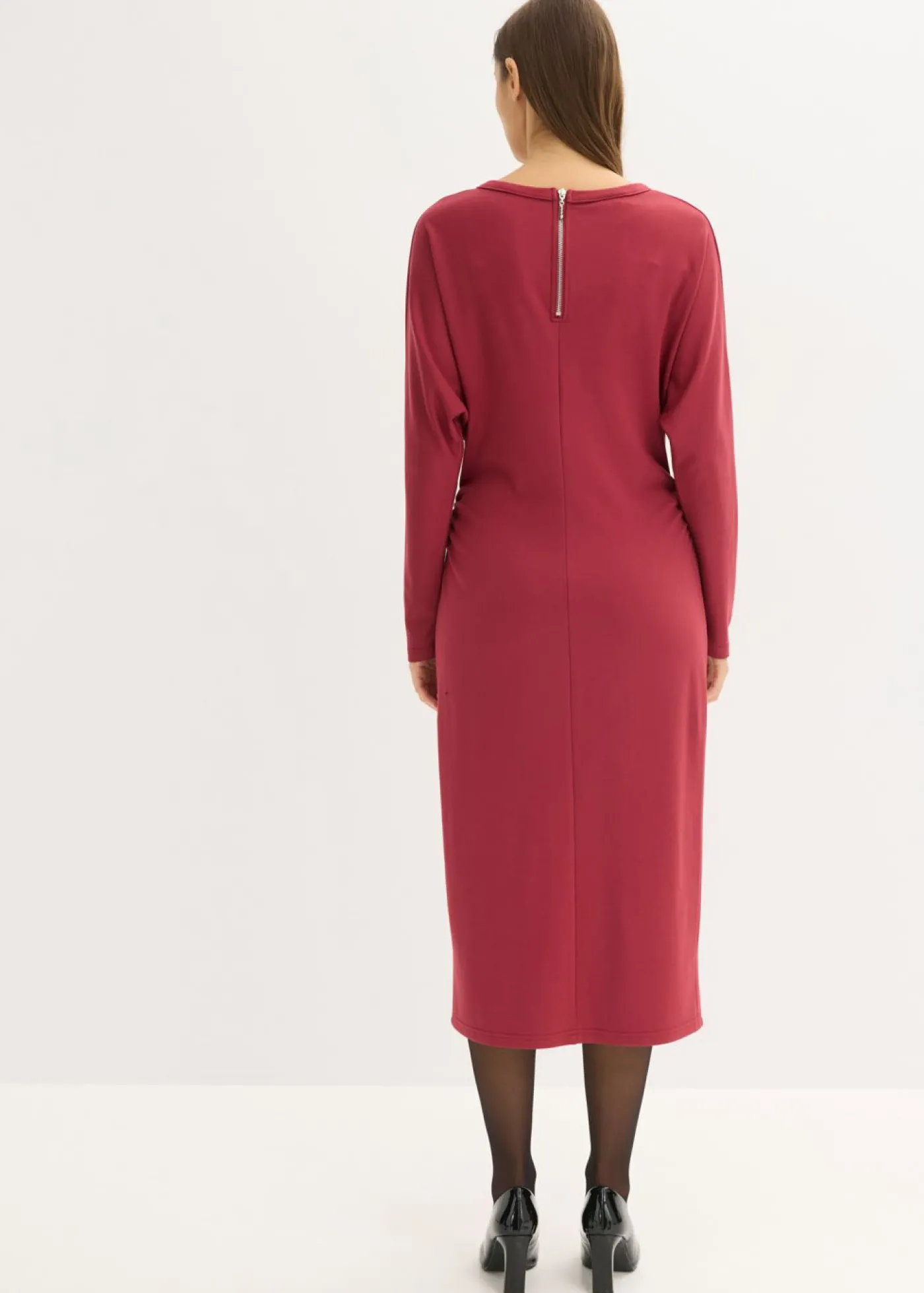 bonprix bonprix Vestido midi de cómodo Punto di Roma Ciruela Discount