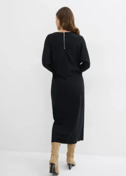 bonprix bonprix Vestido midi de cómodo Punto di Roma Negro Outlet