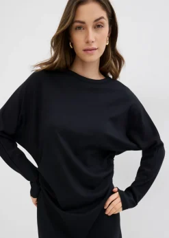 bonprix bonprix Vestido midi de cómodo Punto di Roma Negro Outlet