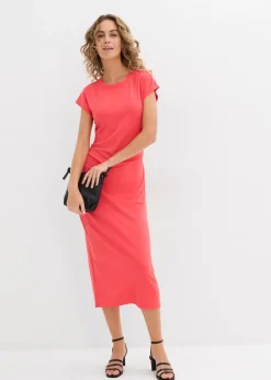 bonprix bonprix Vestido midi de mezcla de viscosa suave rosa paraíso Hot