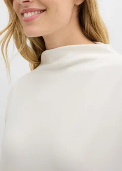 bonprix bonprix Vestido midi de mezcla de viscosa blanco perla Discount