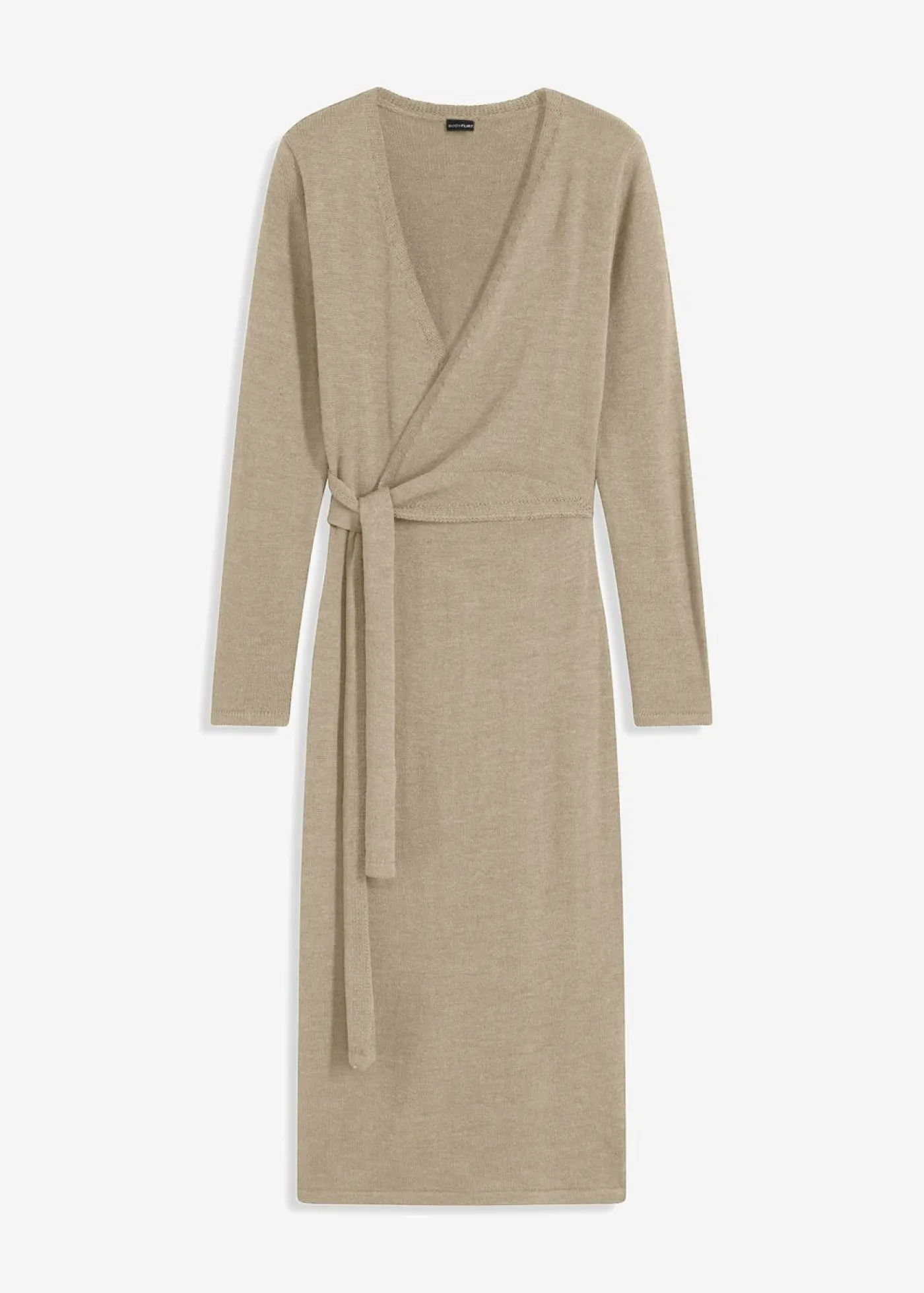 bonprix bonprix Vestido midi de punto Beige jaspeado New