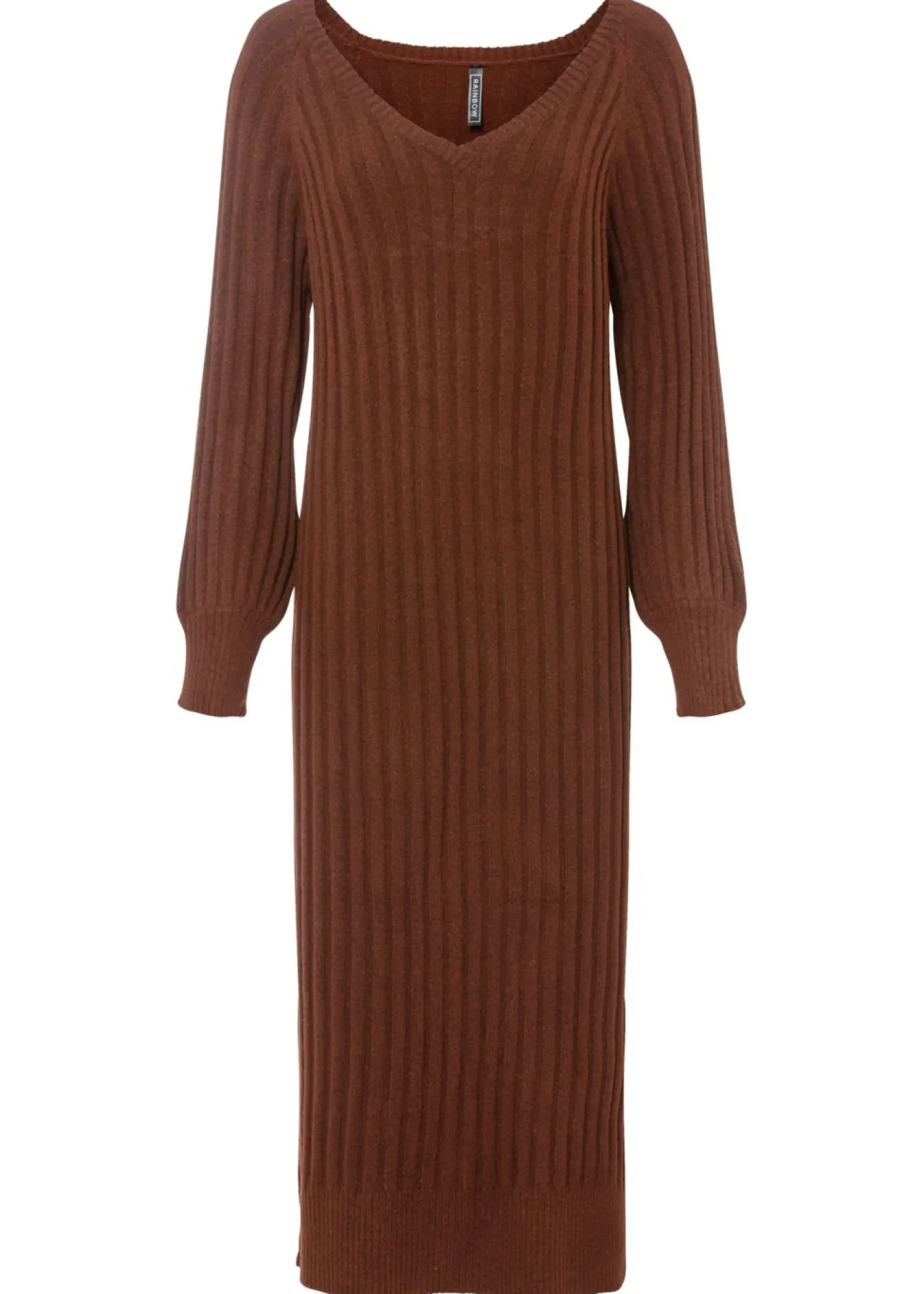 bonprix bonprix Vestido midi de punto Marrón caoba