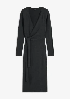 bonprix bonprix Vestido midi de punto Antracita jaspeado