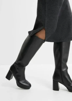 bonprix bonprix Vestido midi de punto Antracita jaspeado