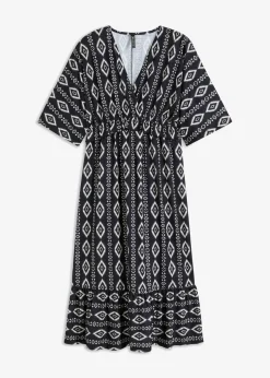 bonprix bonprix Vestido midi de punto Negro Clearance