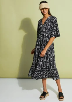 bonprix bonprix Vestido midi de punto Negro Clearance