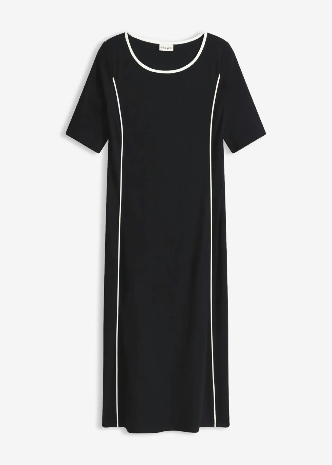 bonprix bonprix Vestido midi de Punto di Roma Negro-blanco lana Sale