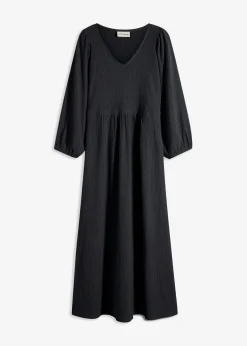 bonprix bonprix Vestido midi de punto estructurado Negro New