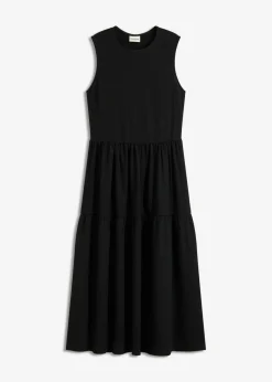bonprix bonprix Vestido midi de punto estructurado con escote en la espalda Negro Hot