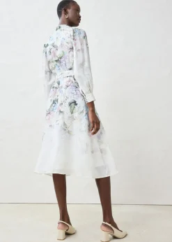 bonprix bonprix Vestido midi de ramio (conjunto de 2 piezas con cinturón) Lila empolvado Sale