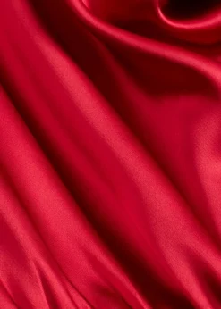 bonprix bonprix Vestido midi de satén brillante rojo cayena