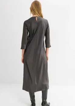 bonprix bonprix Vestido midi de satén brillante antracita Outlet