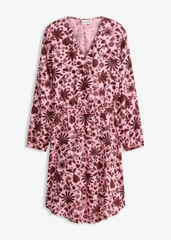 bonprix bonprix Vestido midi de viscosa fluida orquídea ahumado Discount