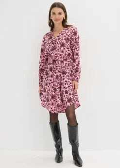 bonprix bonprix Vestido midi de viscosa fluida orquídea ahumado Discount