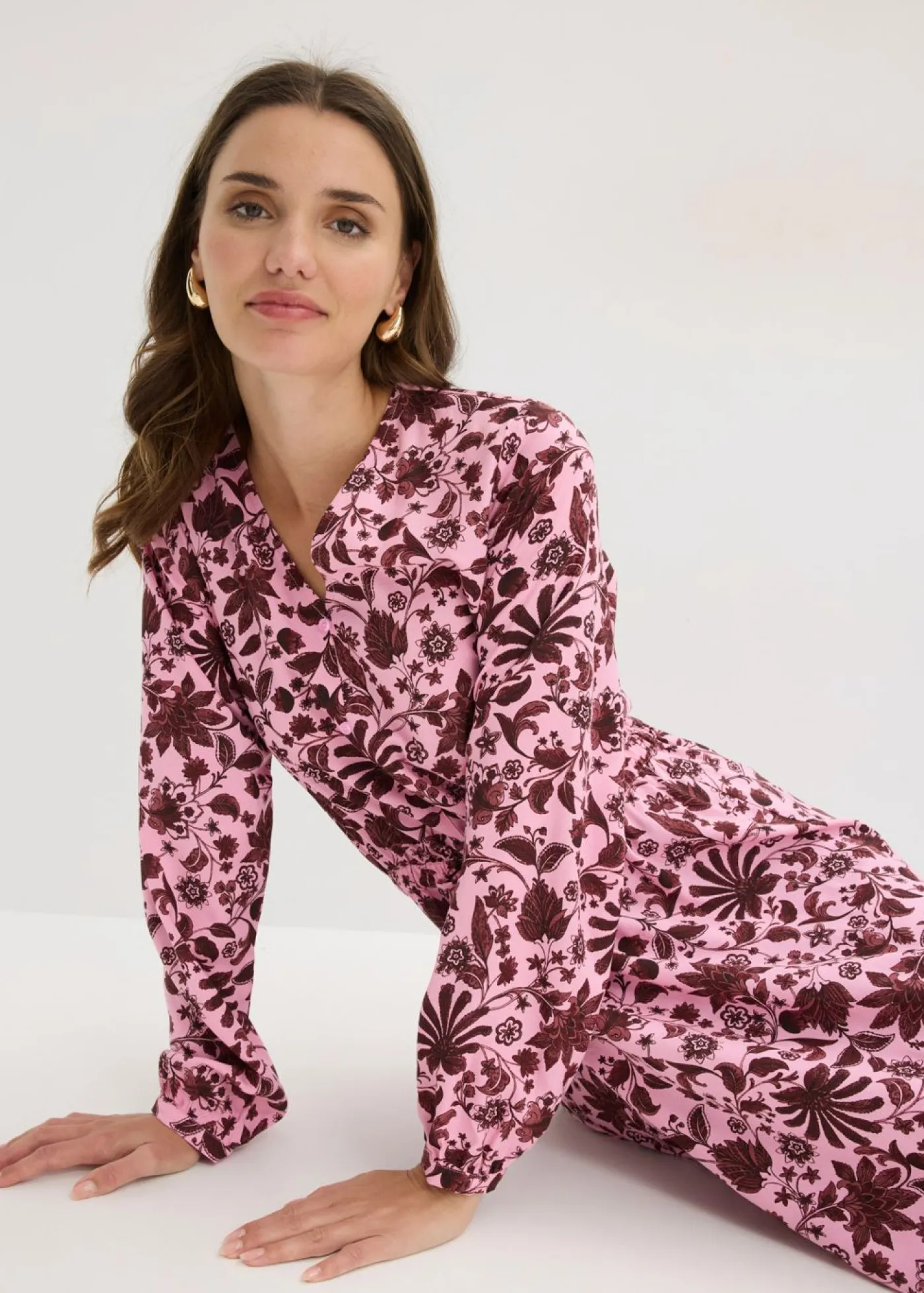 bonprix bonprix Vestido midi de viscosa fluida orquídea ahumado Discount