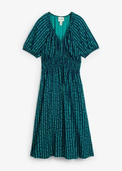 bonprix bonprix Vestido midi de viscosa suave azul marino-turquesa mate New