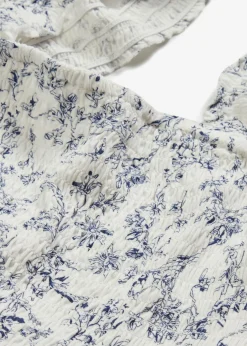 bonprix bonprix Vestido midi de viscosa sostenible Blanco lana-azul de flores Best