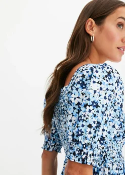 bonprix bonprix Vestido midi estampado azul pálido con flores Hot