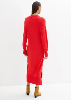 bonprix bonprix Vestido midi holgado de mezcla de viscosa fresa Hot