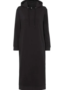 bonprix bonprix Vestido midi tipo sudadera Negro Discount