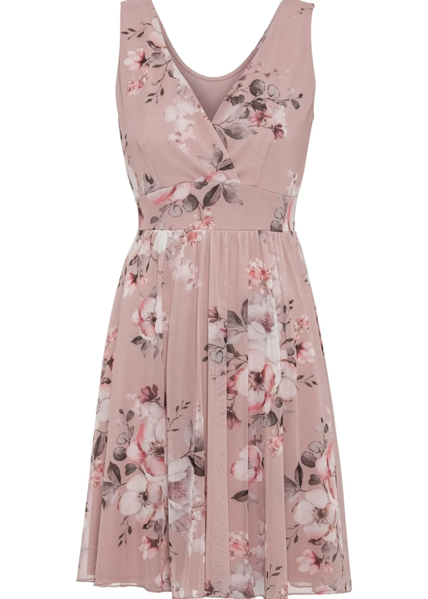 bonprix bonprix Vestido mini con escote pronunciado Rosa de flores Online