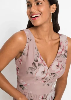 bonprix bonprix Vestido mini con escote pronunciado Rosa de flores Online