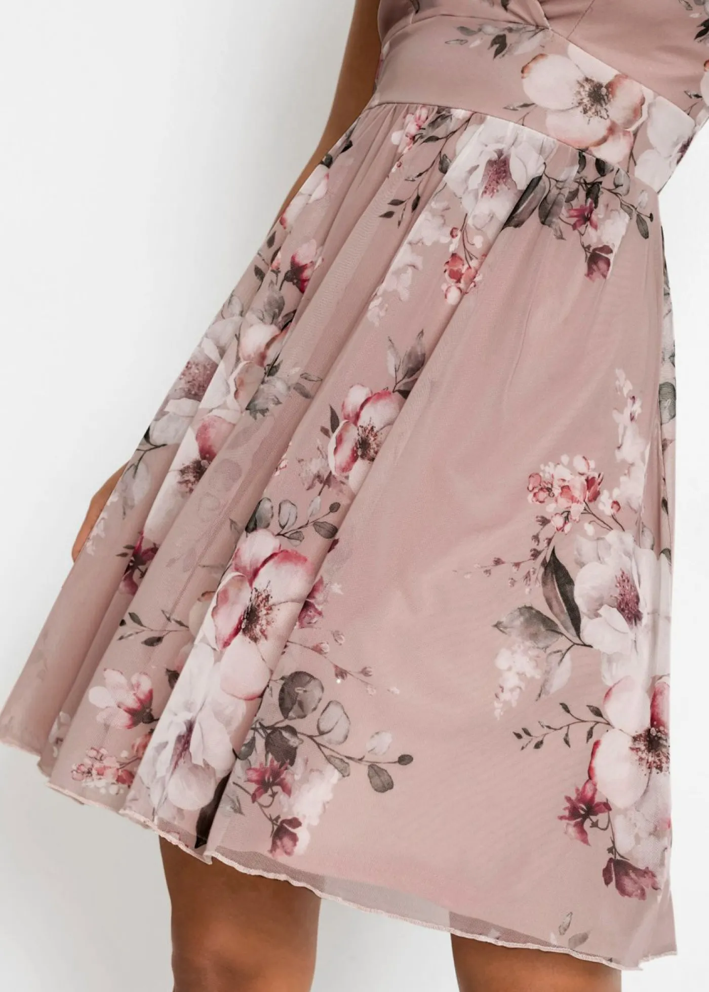 bonprix bonprix Vestido mini con escote pronunciado Rosa de flores Online