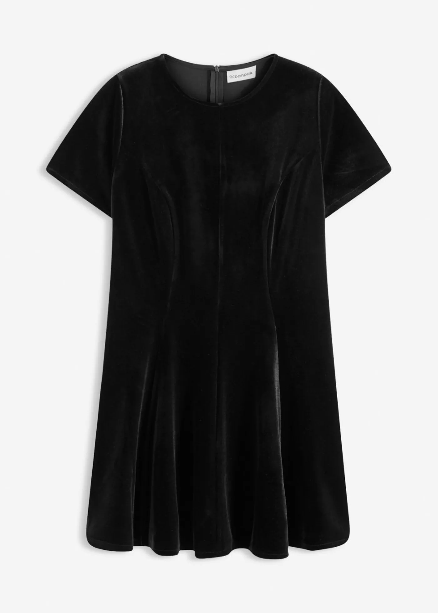 bonprix bonprix Vestido mini de terciopelo suave Negro Clearance