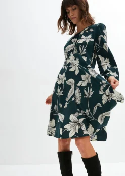 bonprix bonprix Vestido oscilante de viscosa Verde intenso Hot