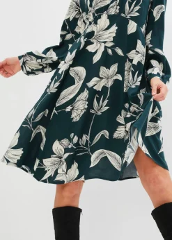 bonprix bonprix Vestido oscilante de viscosa Verde intenso Hot