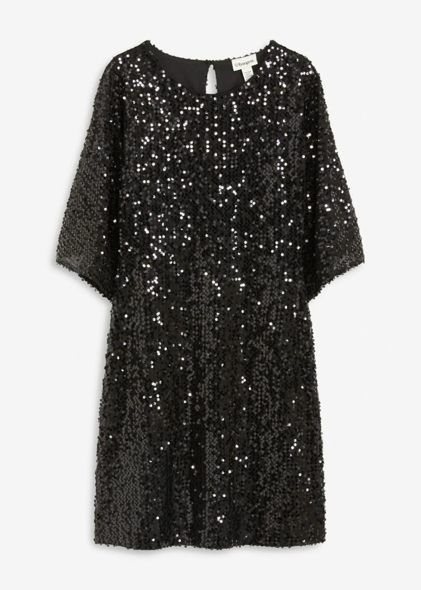 bonprix bonprix Vestido oversize de lentejuelas Negro New