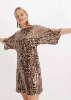 bonprix bonprix Vestido oversize de lentejuelas Negro New