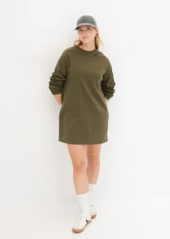 bonprix bonprix Vestido oversize tipo sudadera Verde oliva oscuro Discount