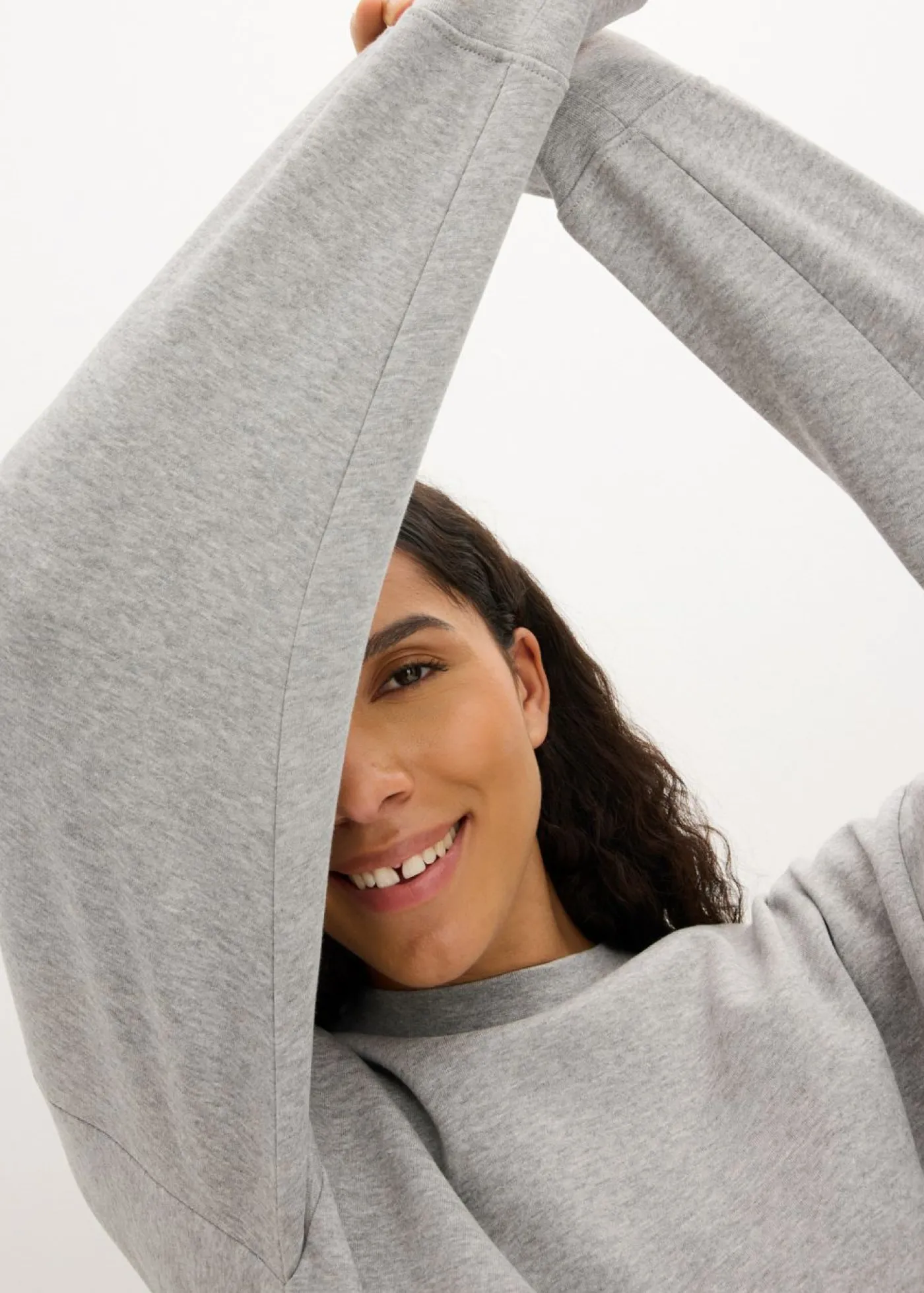 bonprix bonprix Vestido oversize tipo sudadera Gris claro jaspeado Best