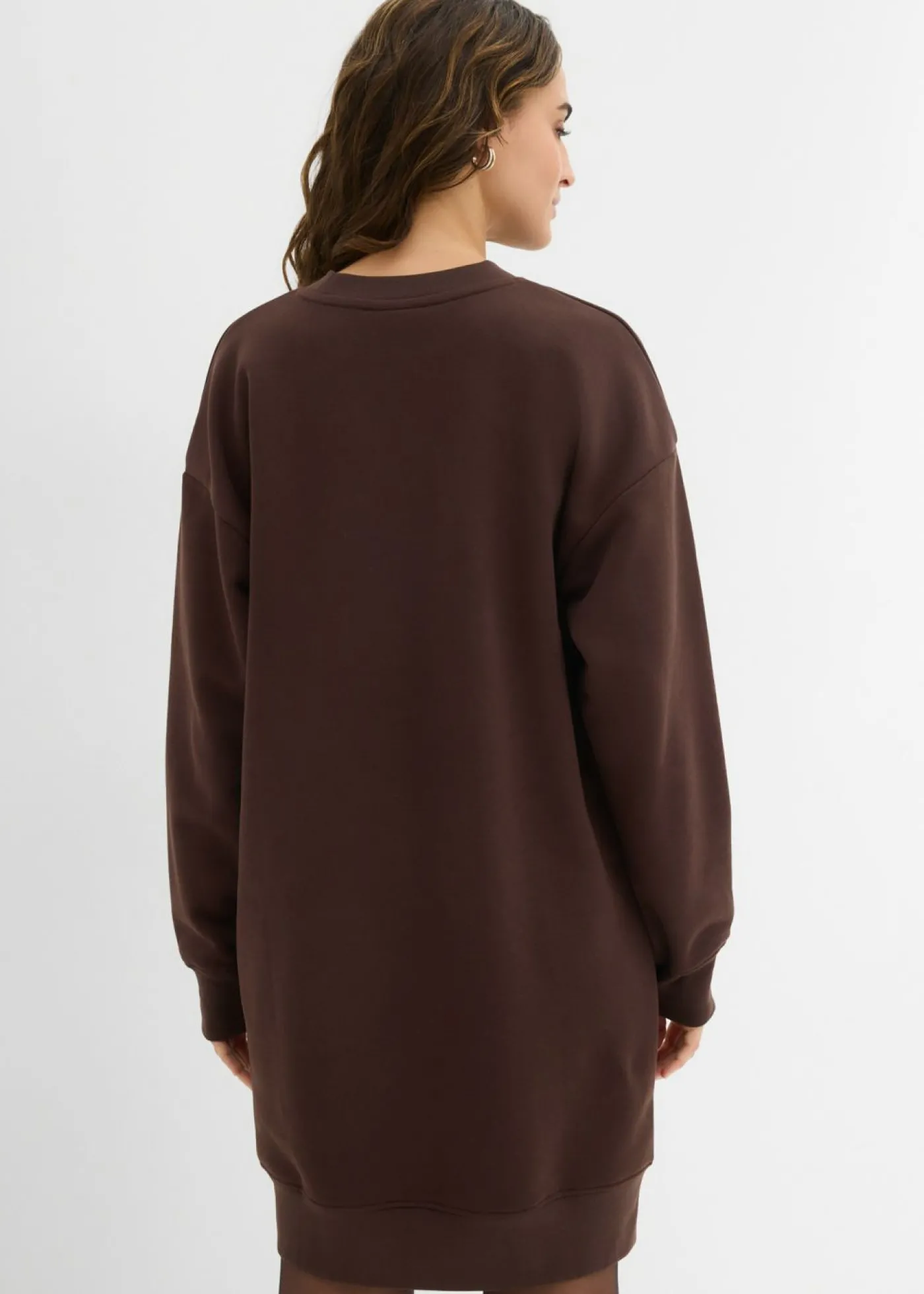 bonprix bonprix Vestido oversize tipo sudadera Marrón oscuro Hot