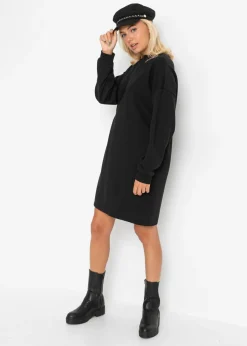 bonprix bonprix Vestido oversize tipo sudadera Negro Clearance
