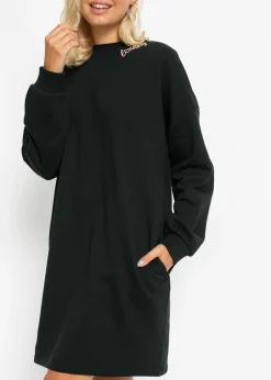 bonprix bonprix Vestido oversize tipo sudadera Negro Clearance