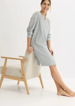 bonprix bonprix Vestido para casa de punto elástico suave Gris jaspeado