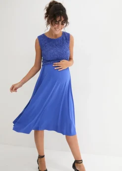 bonprix bonprix Vestido premamá con encaje de punto Azul Hot