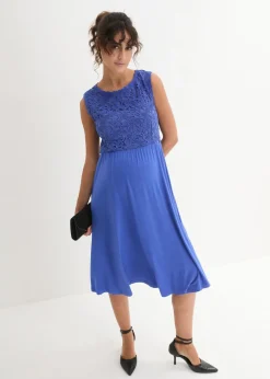 bonprix bonprix Vestido premamá con encaje de punto Azul Hot