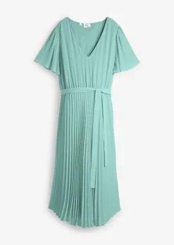 bonprix bonprix Vestido premamá con plisado verde salvia New