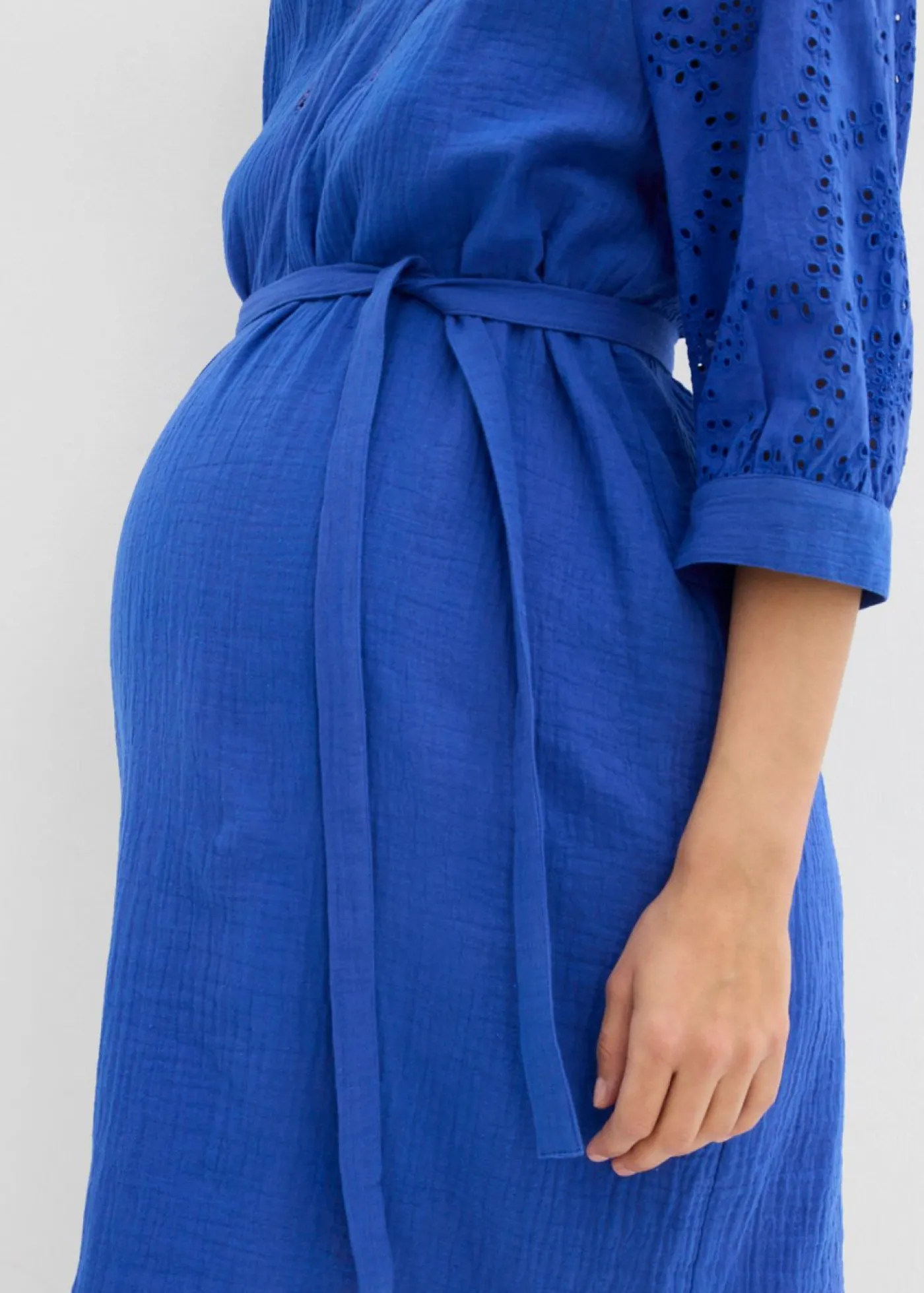 bonprix bonprix Vestido premamá de muselina de algodón puro Azul zafiro Outlet