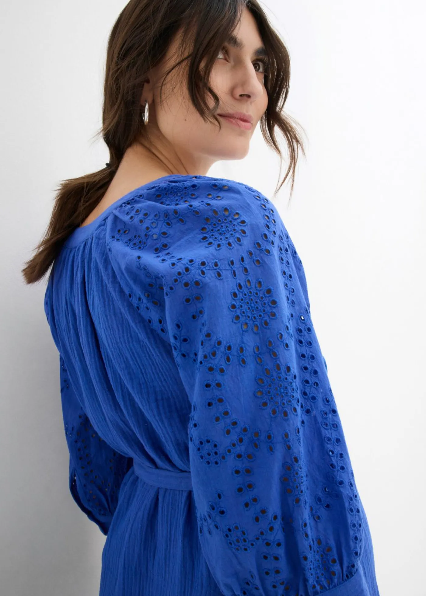 bonprix bonprix Vestido premamá de muselina de algodón puro Azul zafiro Outlet