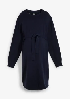 bonprix bonprix Vestido premamá de punto Azul marino