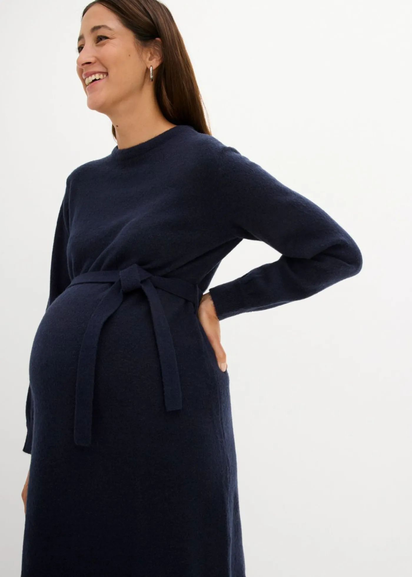 bonprix bonprix Vestido premamá de punto Azul marino