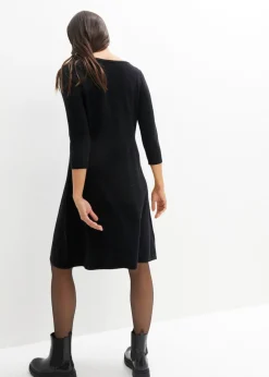 bonprix bonprix Vestido premamá y de lactancia 2 en 1 con hilo brillante Negro Hot
