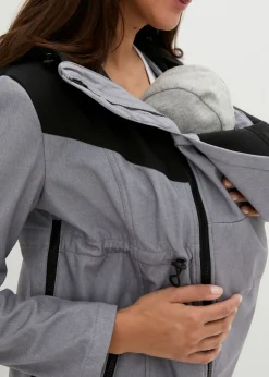 bonprix bonprix Vestido premamá y de porteo 3 en 1 de softshell Gris jaspeado-negro New