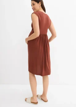 bonprix bonprix Vestido premamá/de lactancia 2 en 1 de mezcla suave de modal Marrón caoba Outlet